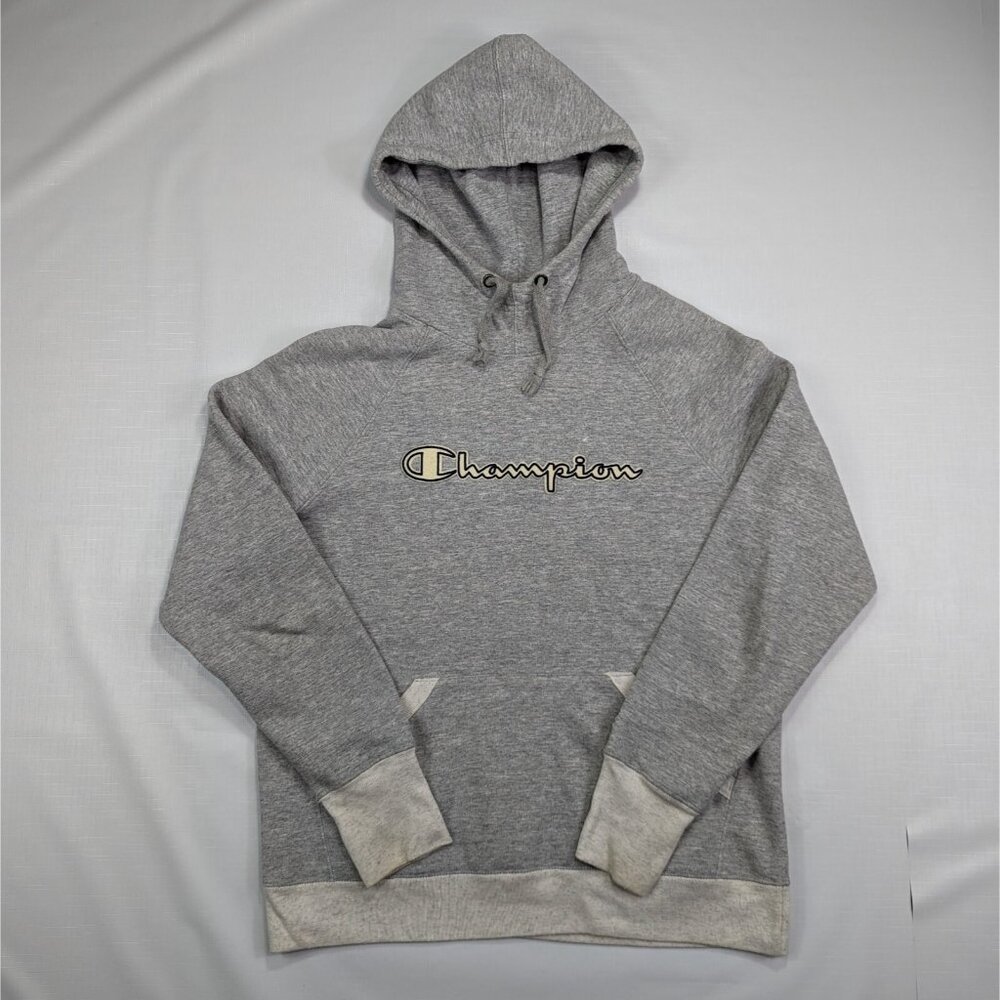Champion Hoodie Embroidered Logo Pullover Sweatshirt Long Sleeve Size Small